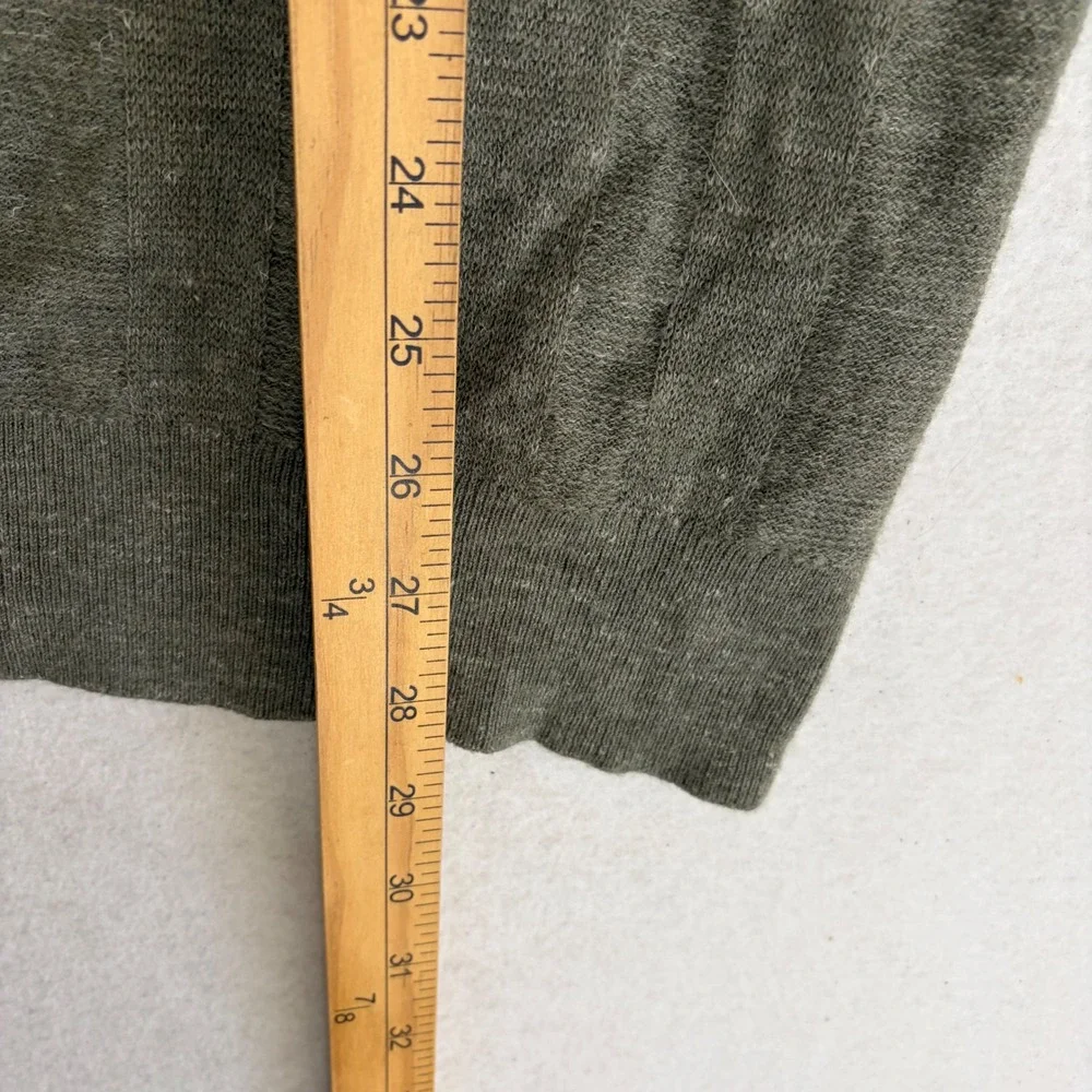 Banana Republic Lightweight Merino-Linen Henley Shirt Olive Green Men's L Tall